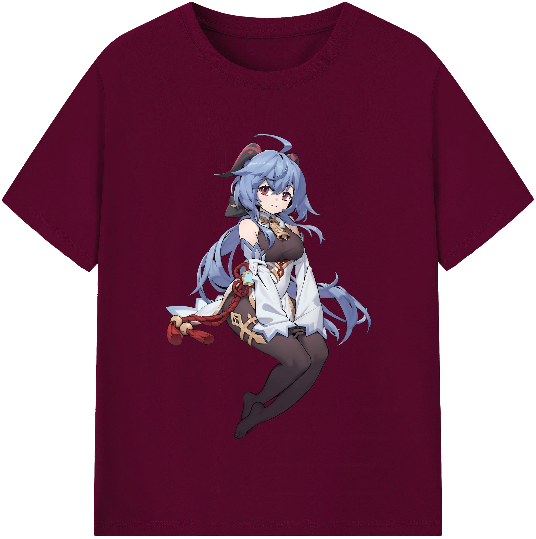げんし神 甘雨 かんう genshin Ganyu レディースカジュアルプリントTシャツ（綿100％）